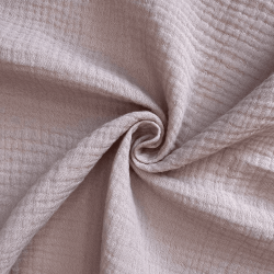 Ткань Муслин Жатый, цвет Пыльно-Розовый (на отрез)  в Оренбурге