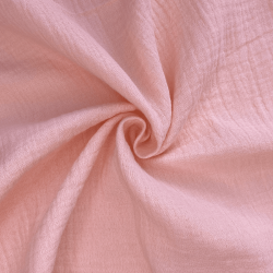 Ткань Муслин Жатый, цвет Нежно-Розовый (на отрез)  в Оренбурге