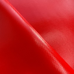 Ткань ПВХ 600 гр/м2 плотная, Красный (Ширина 150см), на отрез  в Оренбурге