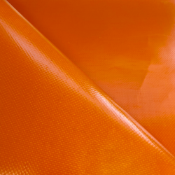 Ткань ПВХ 450 гр/м2, Оранжевый (Ширина 160см), на отрез  в Оренбурге