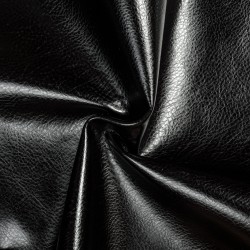 Ткань Дерматин (Кожзам) для мебели, цвет Черный (на отрез)  в Оренбурге
