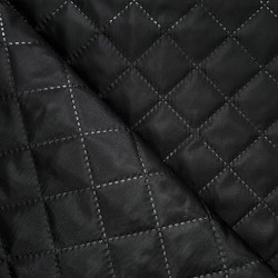 Стеганая подкладочная ткань с синтепоном (100гр/м2), цвет Черный (на отрез)  в Оренбурге