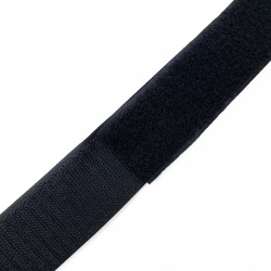 Контактная лента 40мм (38мм) цвет Черный (велькро-липучка, на отрез)  в Оренбурге